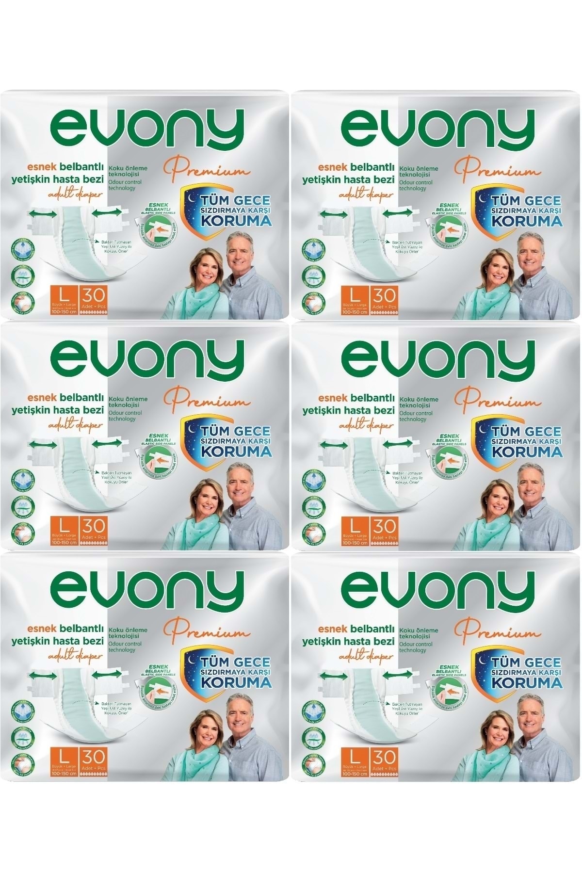 Evony Premium Hasta Bezi Yetişkin Bel Bantlı Tekstil Yüzey L-büyük Boy 180 Adet