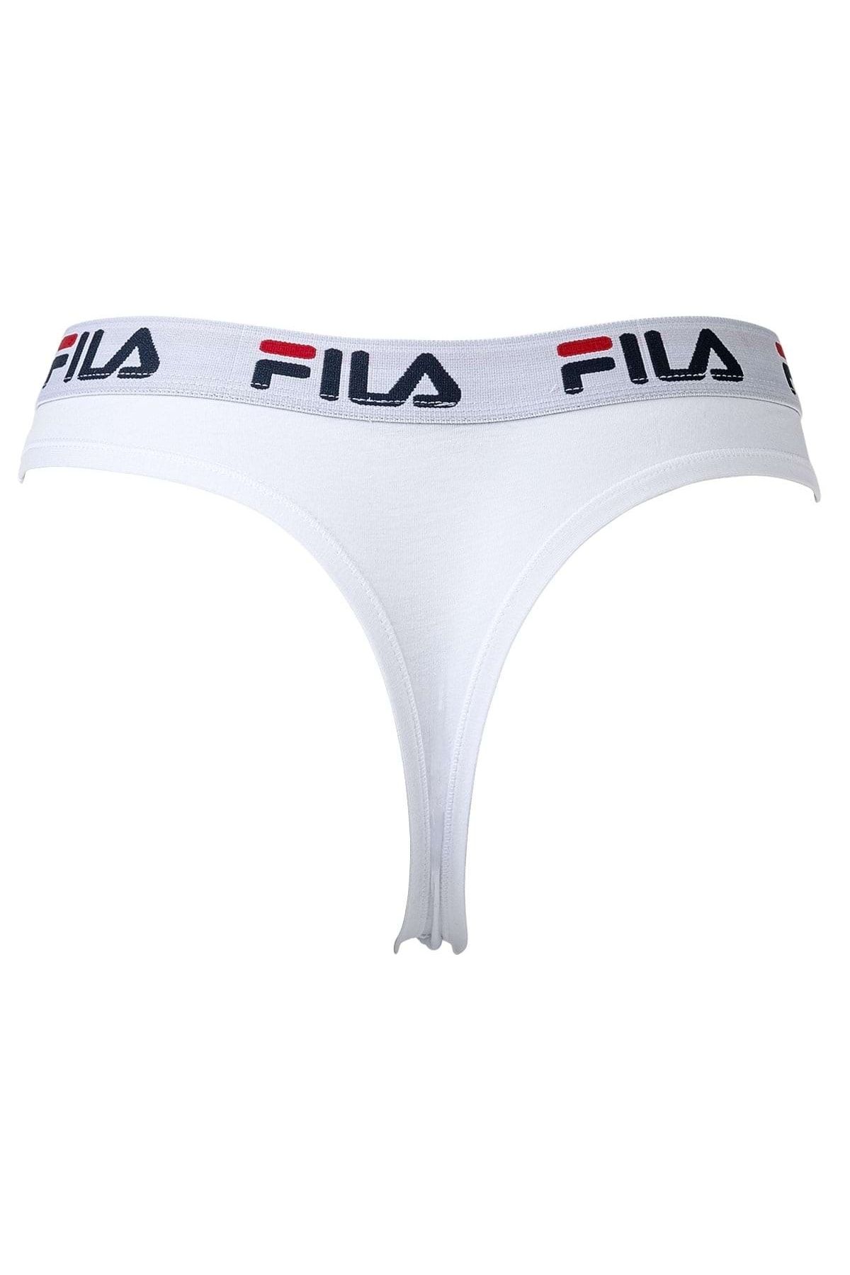 FILA-Damen String - Normal Bel, breiter Logo-Bund, Baumwolle, einfarbig 2