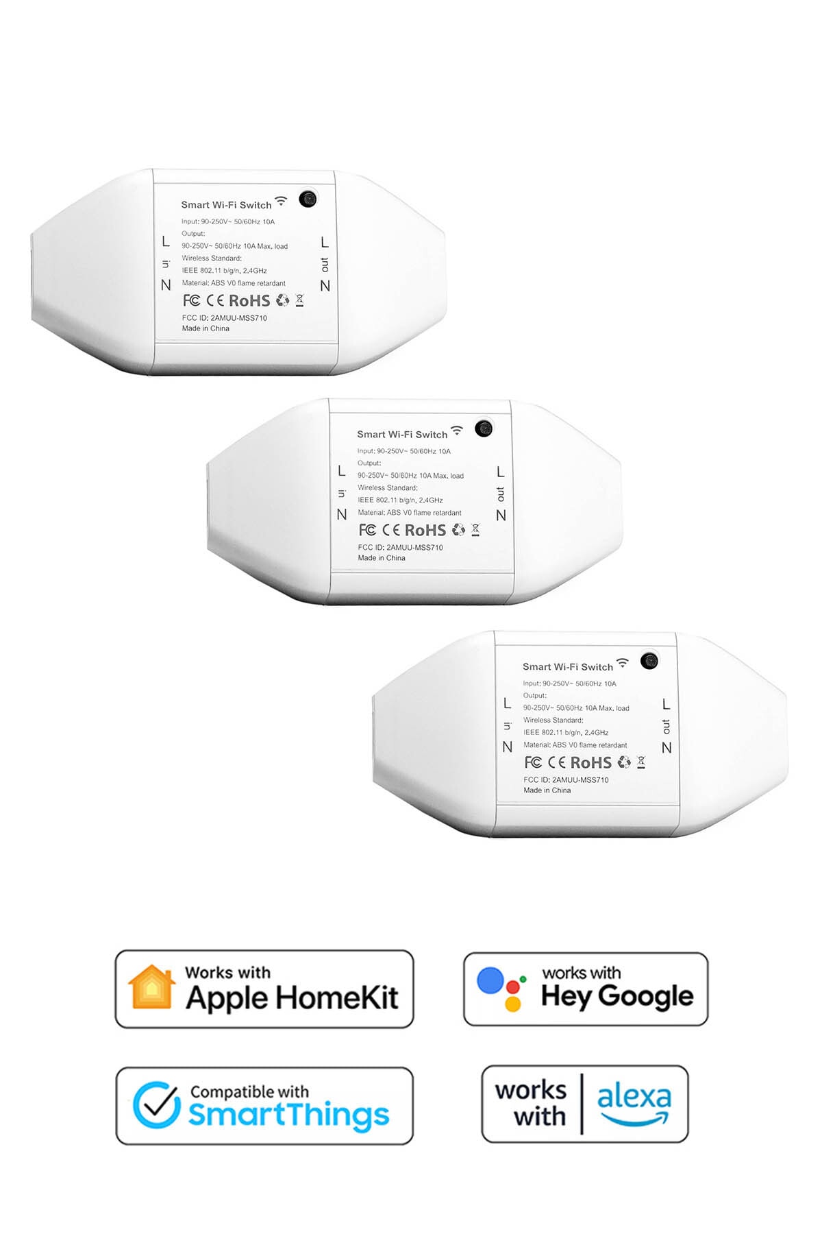 Meross Wifi Apple Homekit Google Assistant Ve Alexa Uyumlu Üç Adet