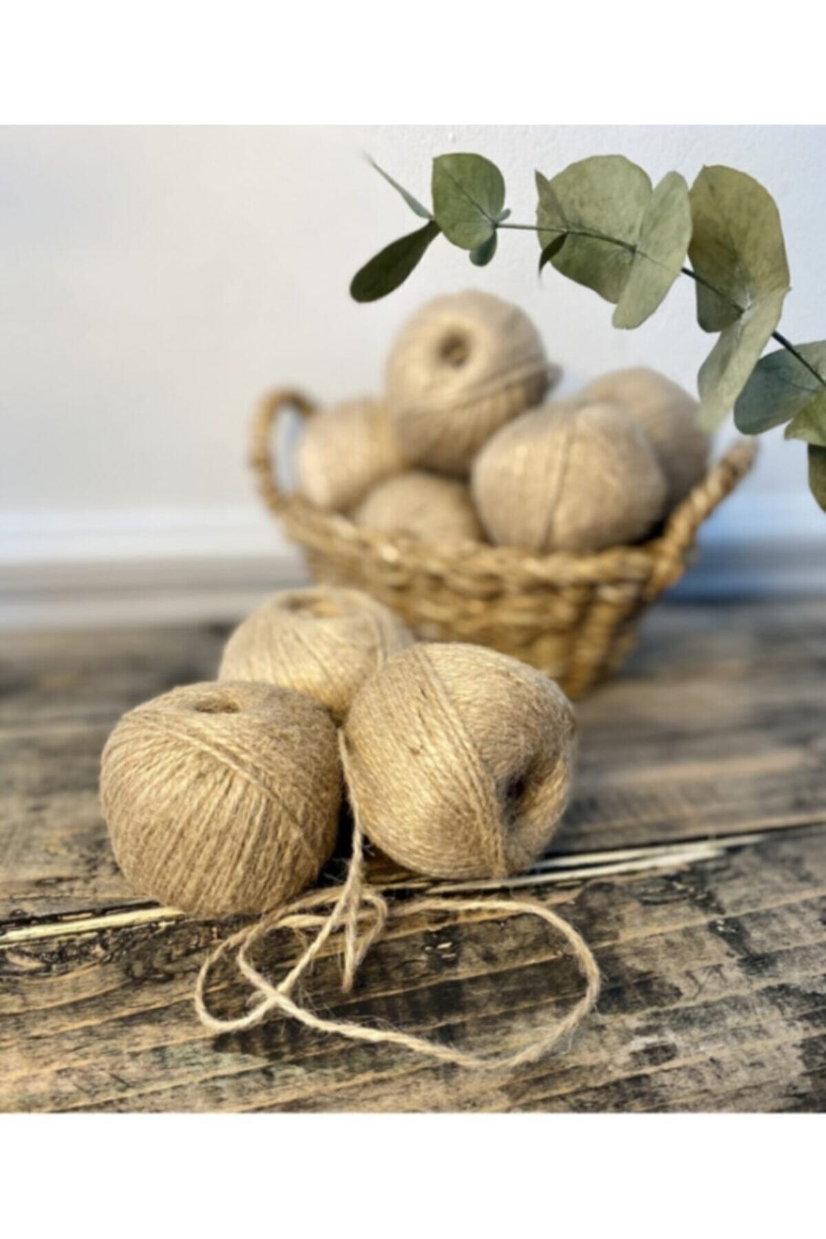 Elysian Doğal Jüt Ip 1 Adet 100 Gr Hasır Süsleme Ipi Paketleme Ipleri Kendir Kırnap Ipi