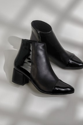 nude ayakkabı Jame Kadın Siyah Rugan Bot