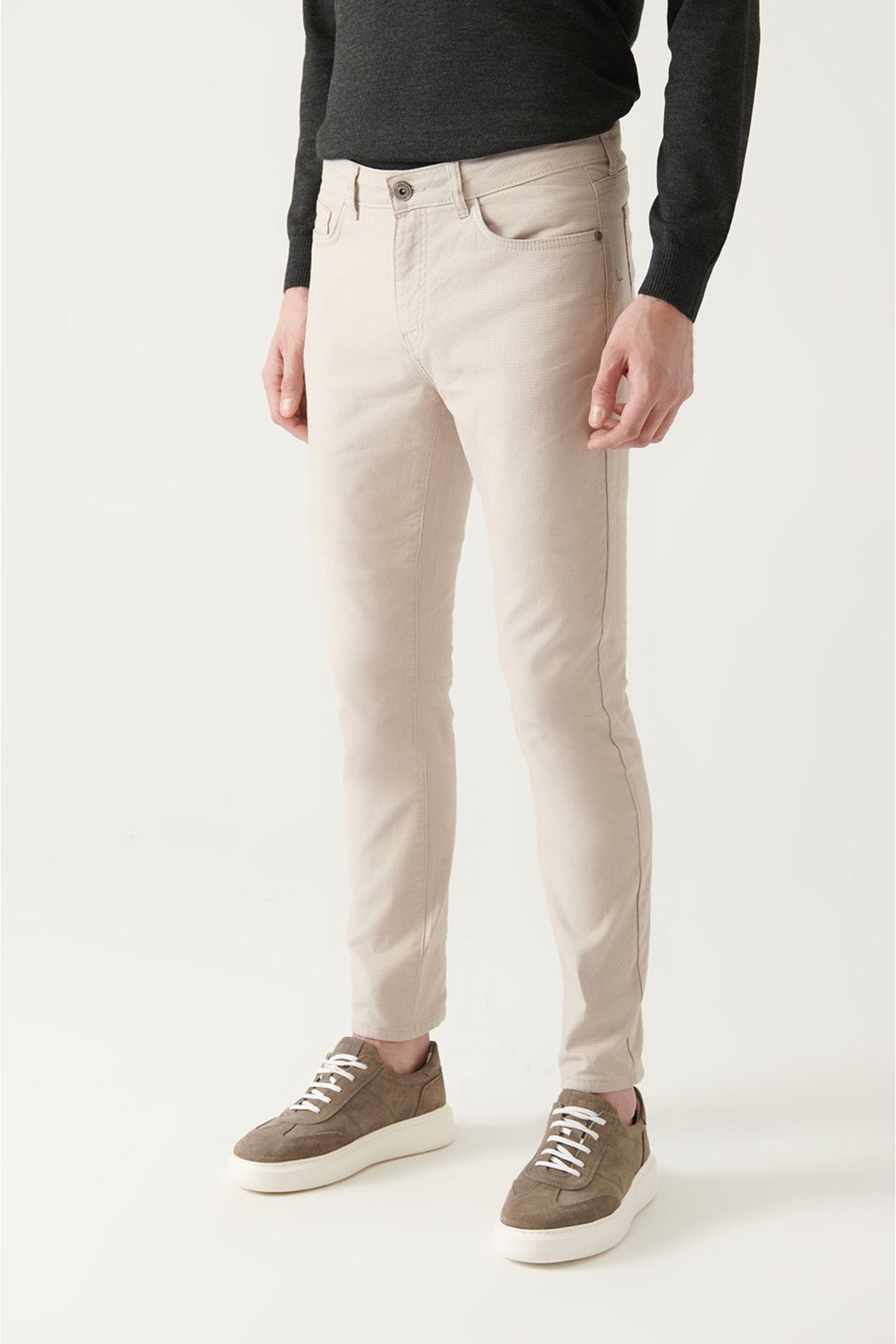 Avva Erkek Bej 5 Cepli Pamuklu Likralı Slim Fit Pantolon B003001 AN8745