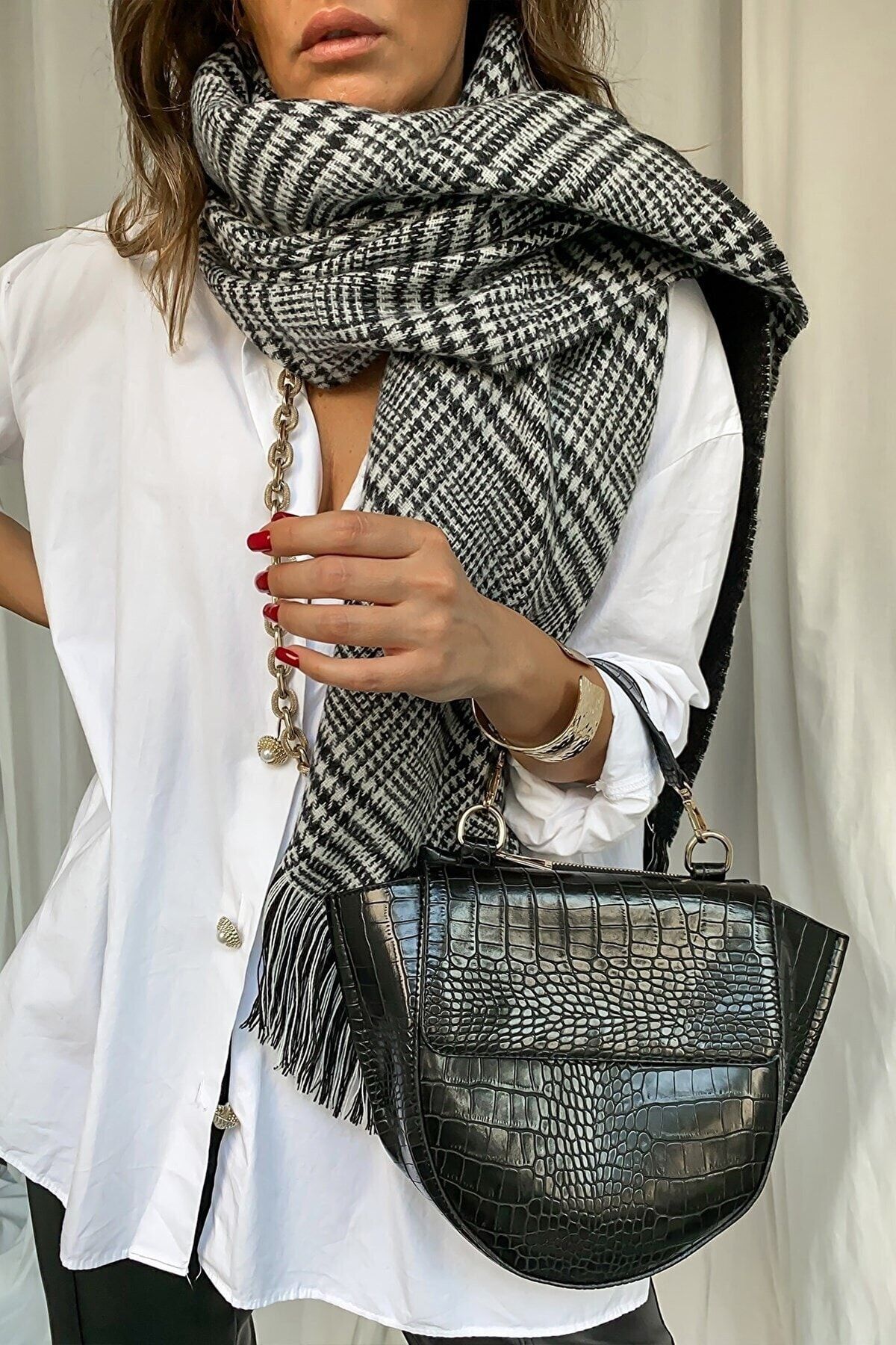 Makro Optik-Double Sided Soft Textured Shawl Scarf 1