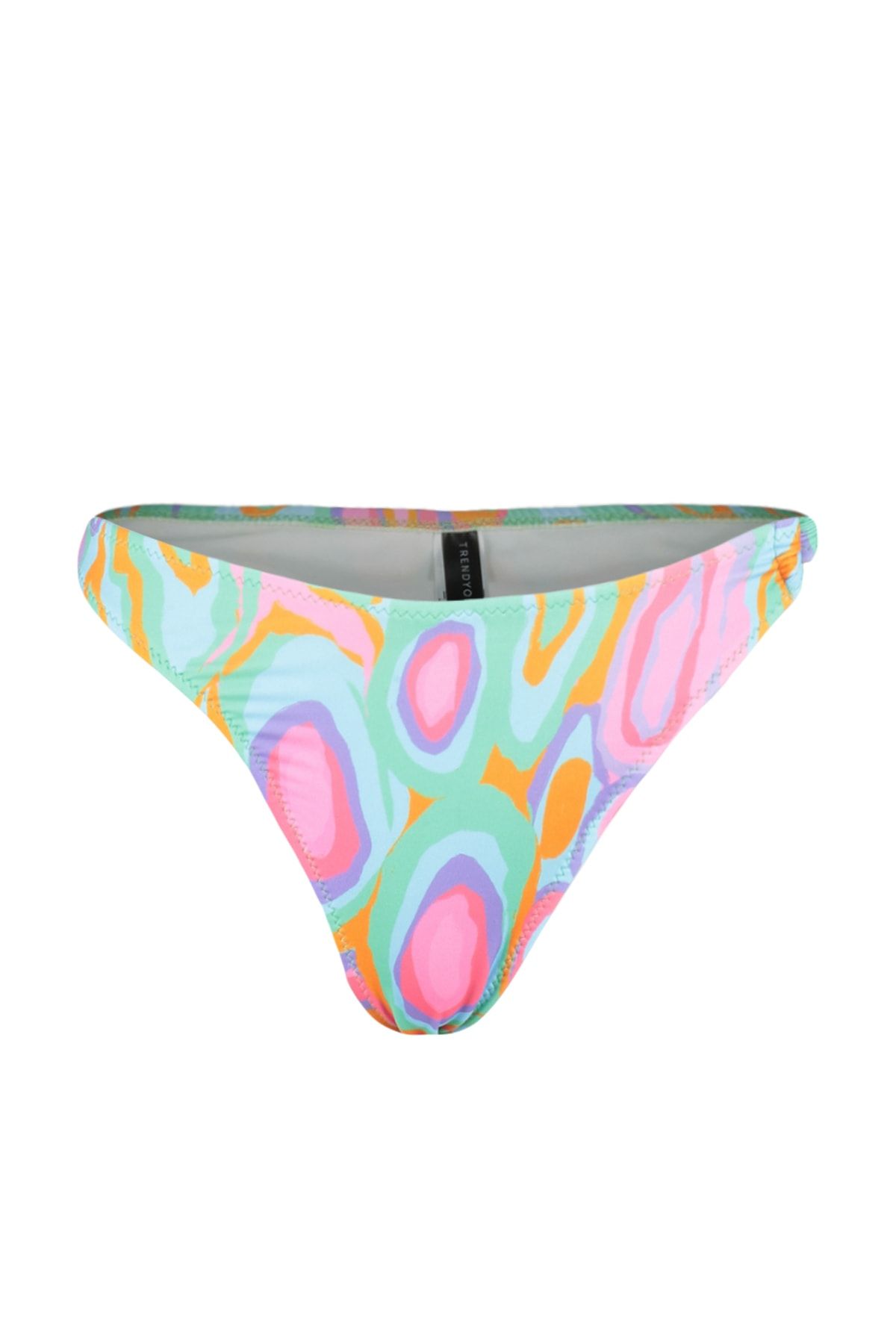 Trendyol Collection-Abstract Patterned Regular Bikini Bottom with Accessories TBESS23BA00237 7