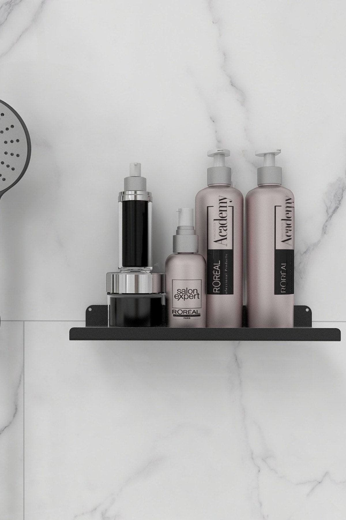 Rosyvien Raft De Duș Din Metal, Raft Negru Pentru Șampon Pentru Baie, Suport Pentru Organizator Pentru Toaletă De Bucătărie, Organizator Modern Pentru