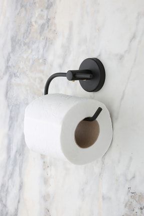 Mat Siyah Tuvalet Kağıdı Asacağı Wc Kağıtlık Tuvalet Kağıtlığı - Ister Yapıştır Ister Montajla 8682744200421