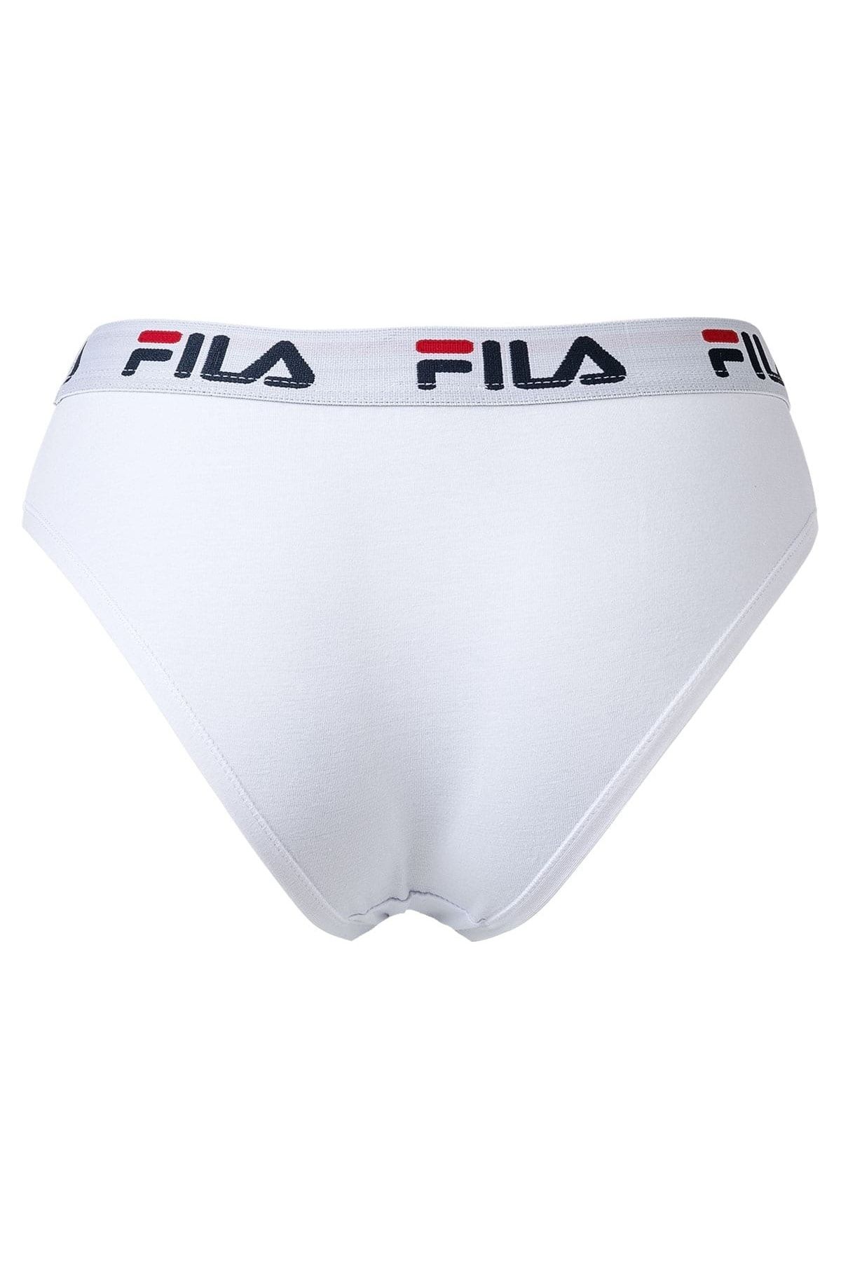 FILA-Damen Slip - Normal Bel, Kısa breiter Logo-Bund, Baumwolle, einfarbig 2