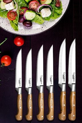 Sürmene Serisi Mutfak Bıçak Seti Takımı Et Meyve Sebze Ekmek Bıçağı 6 Parça Set ( 1-2-3 ) BRS401
