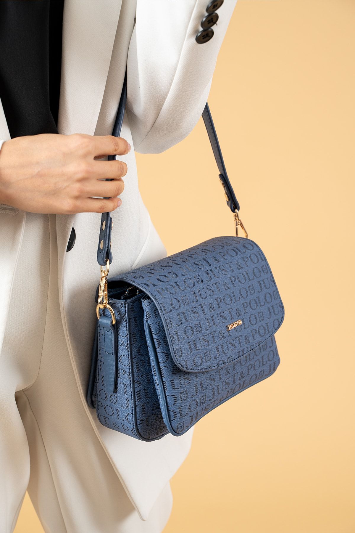Just Polo Women s Blue Two Strap 3 Compartment Shoulder and