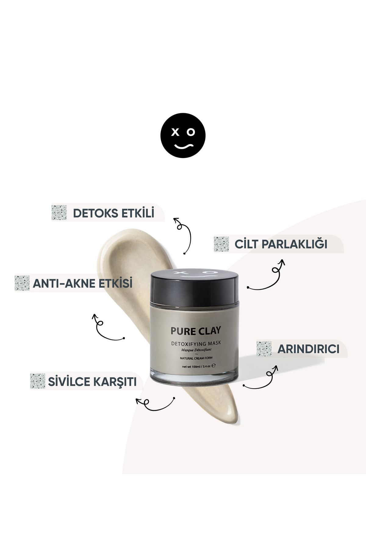 shy xo shine-Pure Clay| Purifying, Detoxifying, Nourishing and Anti-acne Effective Face Mask 100 Ml 2
