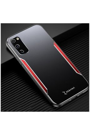 Samsung Galaxy S20 Fe Uyumlu Kılıf Metal Mitras Kılıf (silikon Kenar) Kırmızı 3571-m474