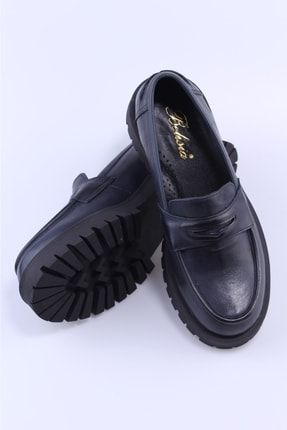 Kadın Hakiki Deri Lacivert Günlük Comfort Loafer Ayakkabı D5212