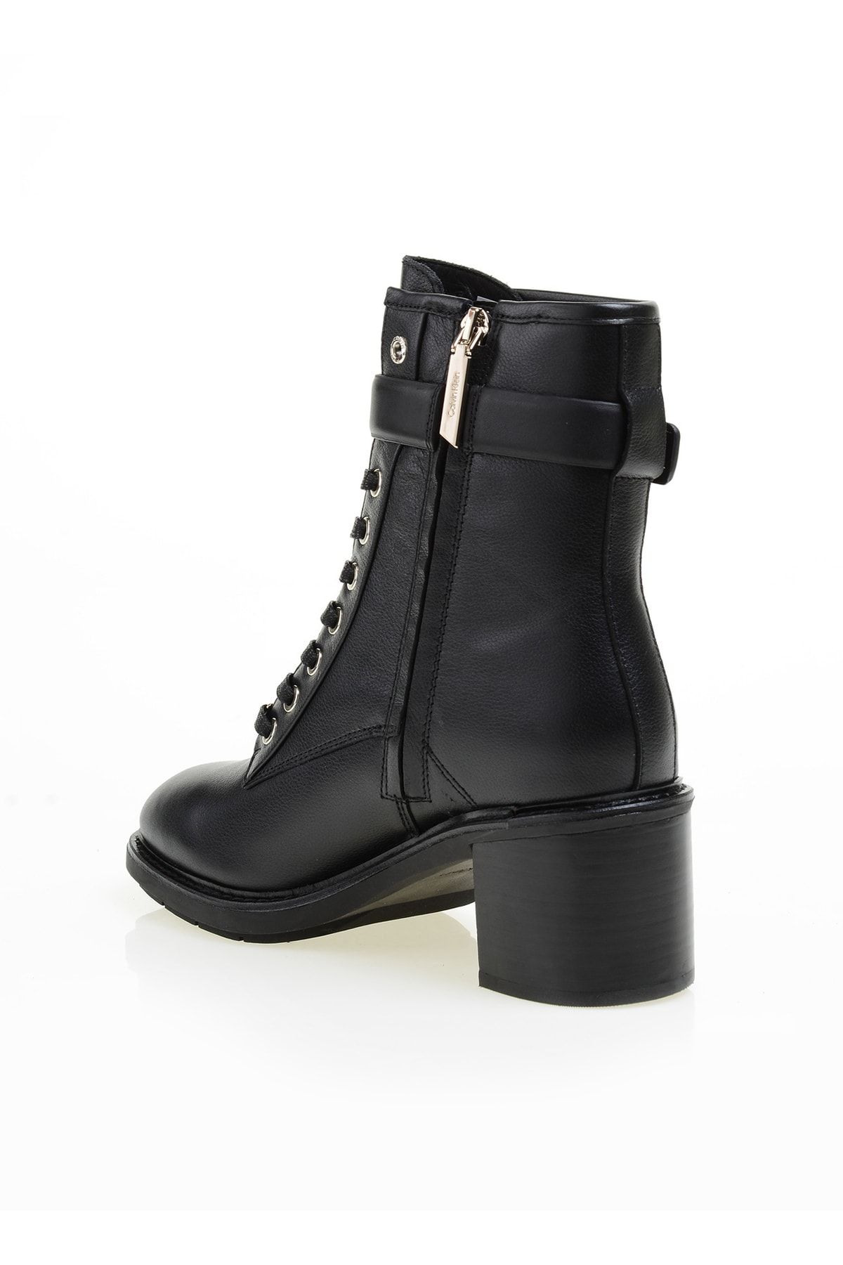 Calvin Klein-Kožené černé dámské boty Hw0hw01256bax 2
