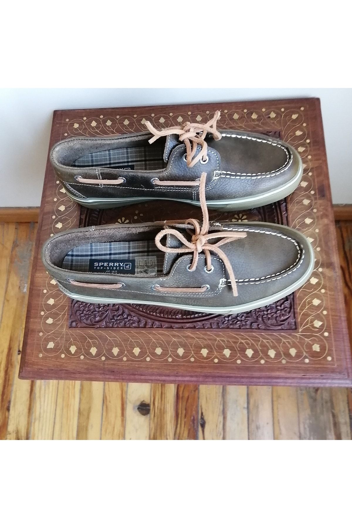 Sperry Top-Sider-Unisex Genuine Calf Leather Burnt Brown Antique Laced Rubber Sole Shoes 3