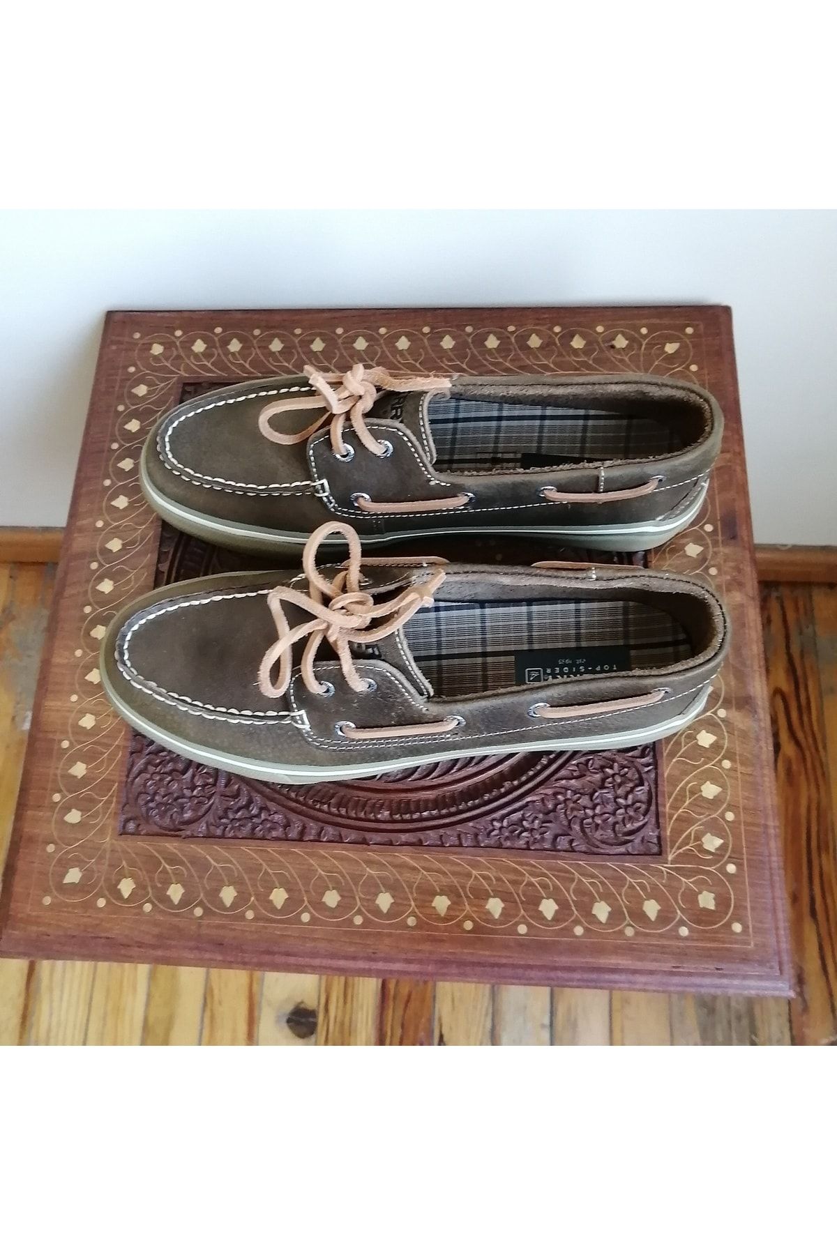 Sperry Top-Sider-Unisex Genuine Calf Leather Burnt Brown Antique Laced Rubber Sole Shoes 4