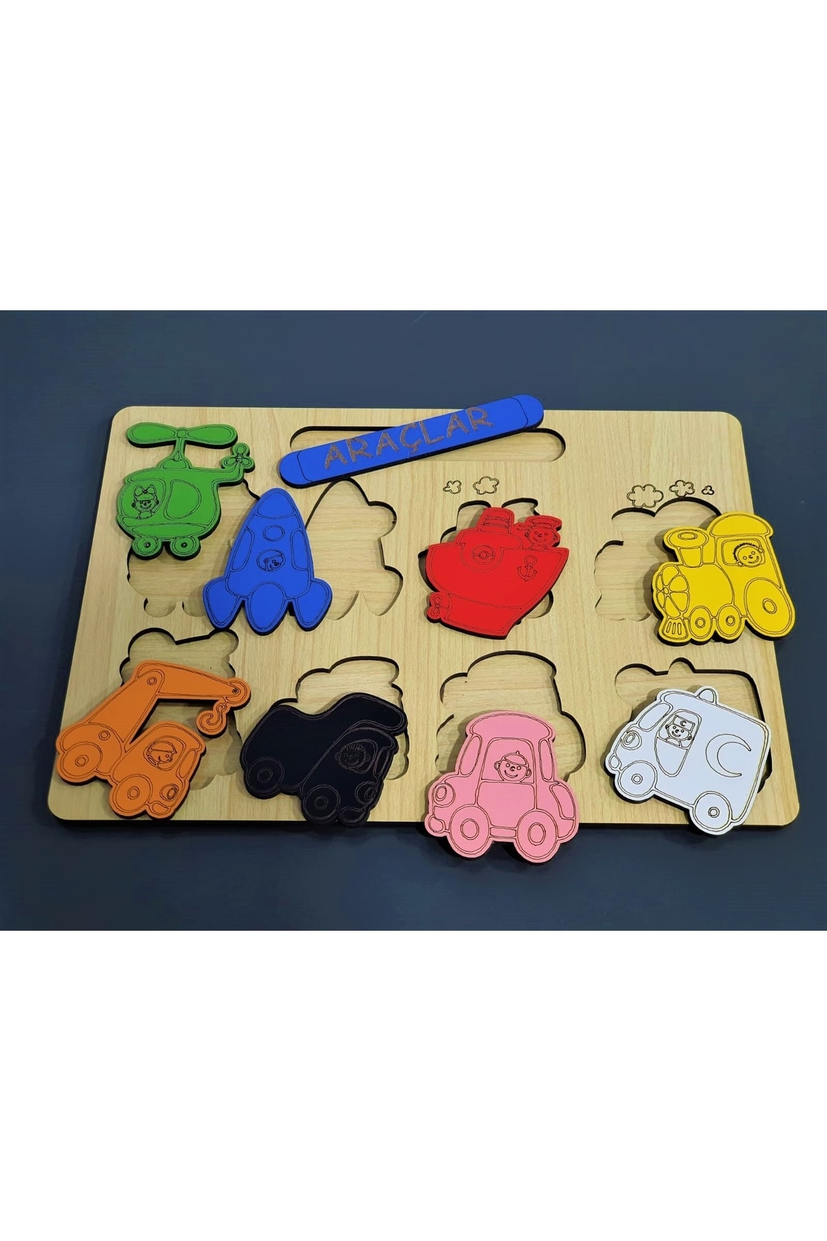 بازی آموزشی وسایل نقلیه چوبی مونتهسوری روش یافتن پلاگ