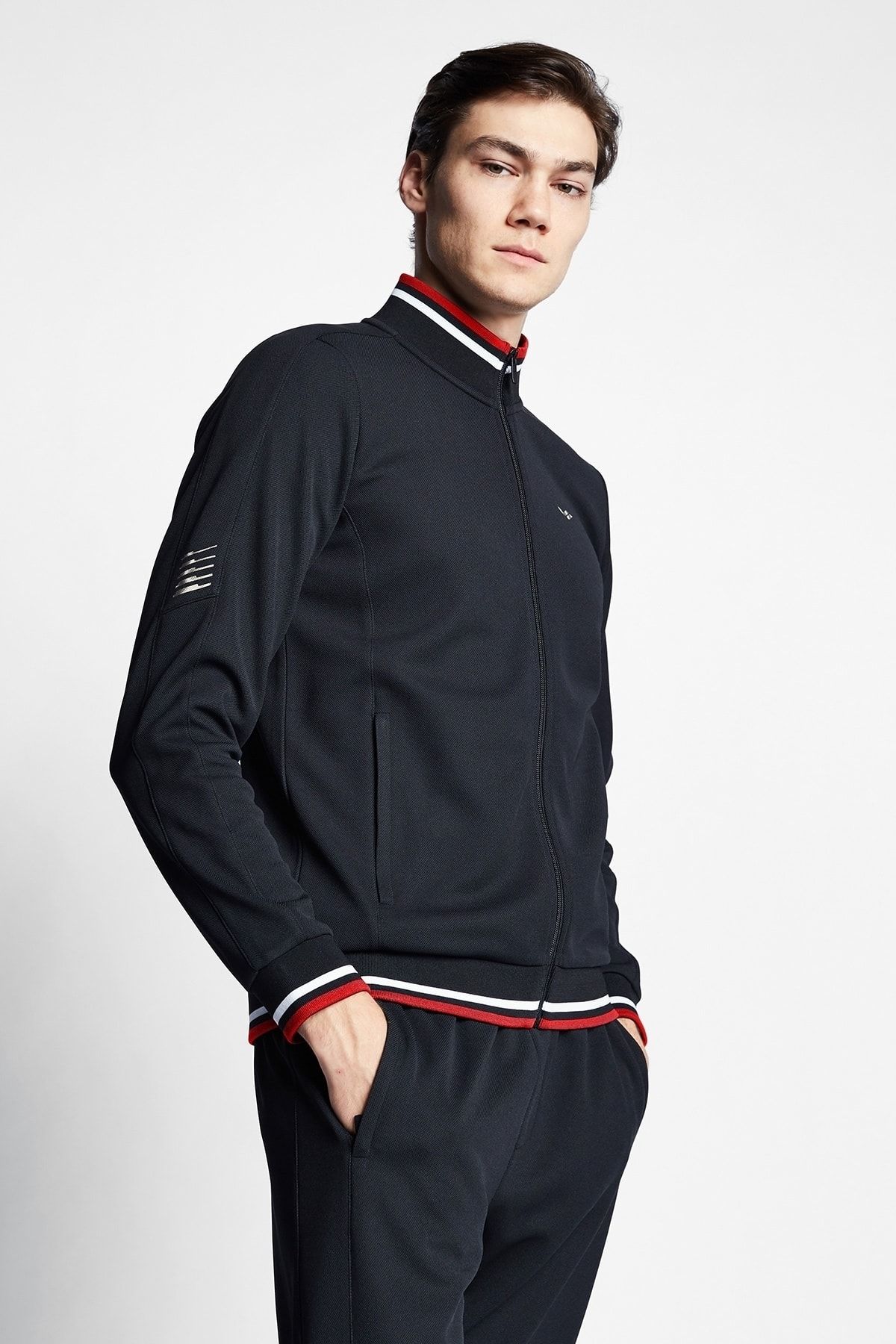 Lescon Siyah Erkek Fermuarlı Sweatshirt 22b-1115
