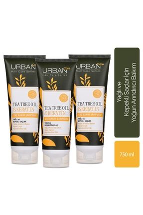 Tea Tree Oil & Keratin Saç Bakım Şampuanı X3'lü Avantajlı Set SET.URB.42
