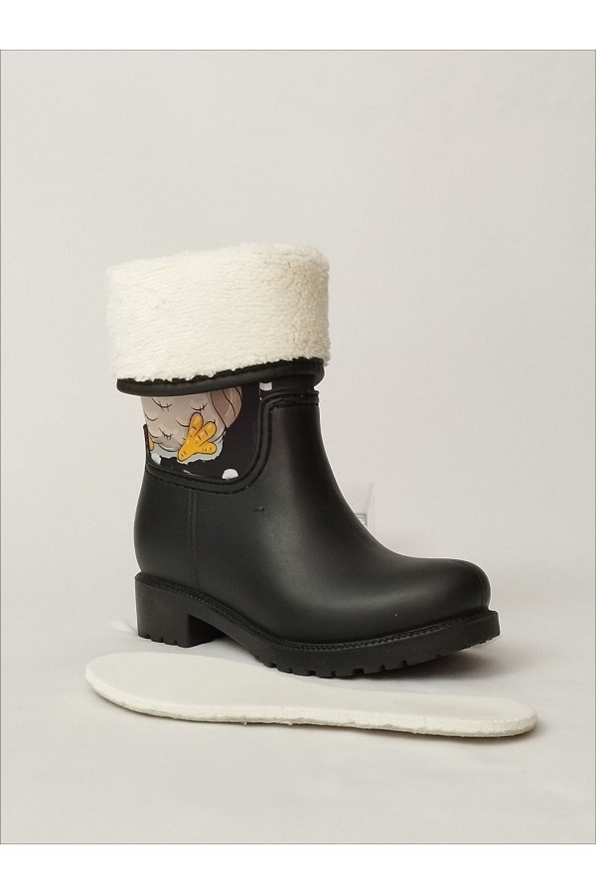 Sea Blue Owl Printed Waterproof Girls Rain Boots Trendyol