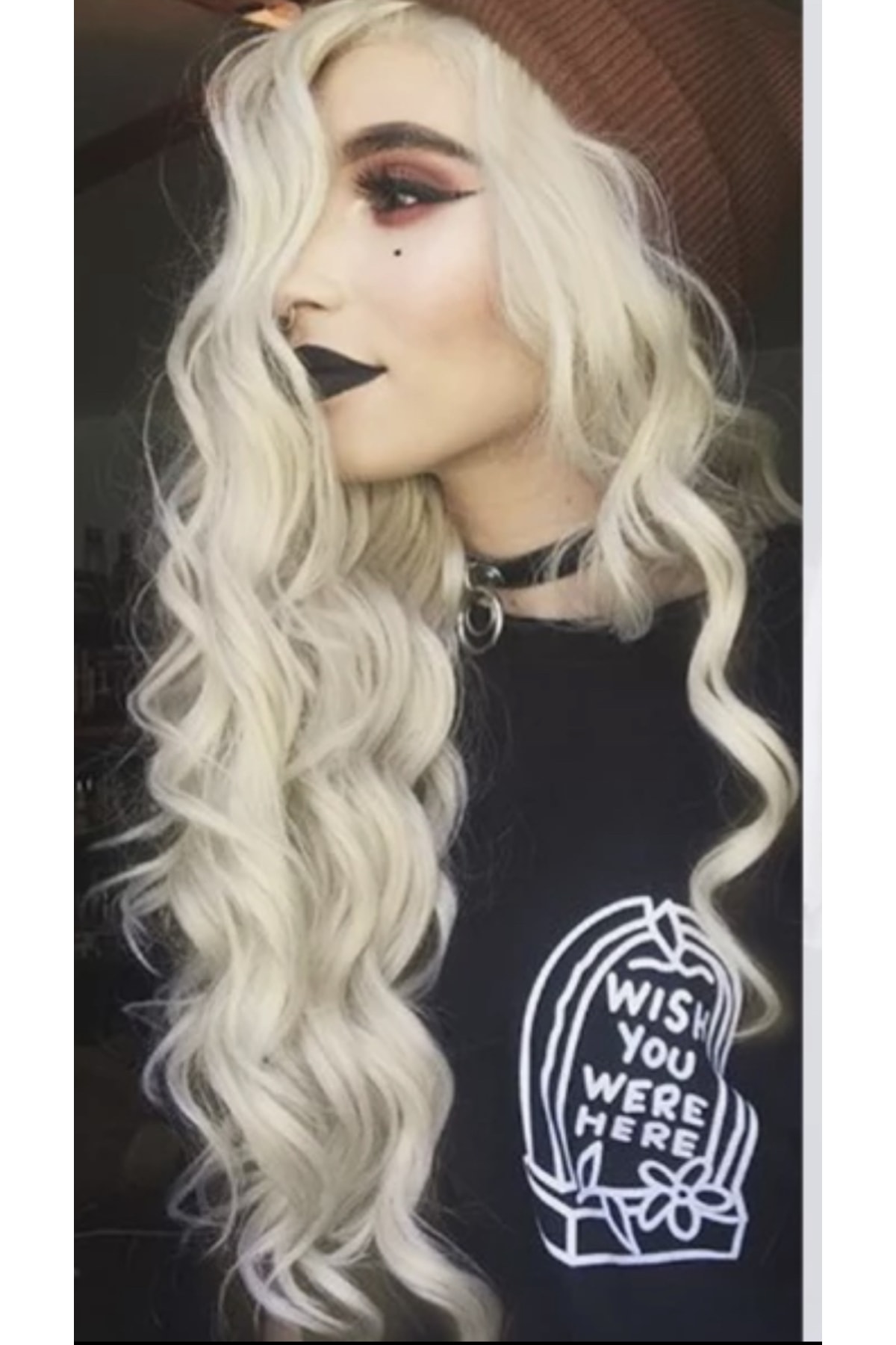 Makromehome Platin Sarı Afro Dalgalı Uzun Yarım Ay Saç – 3 Parça Çıt Çıt 80cm. 270 Gr. Vıp Serı