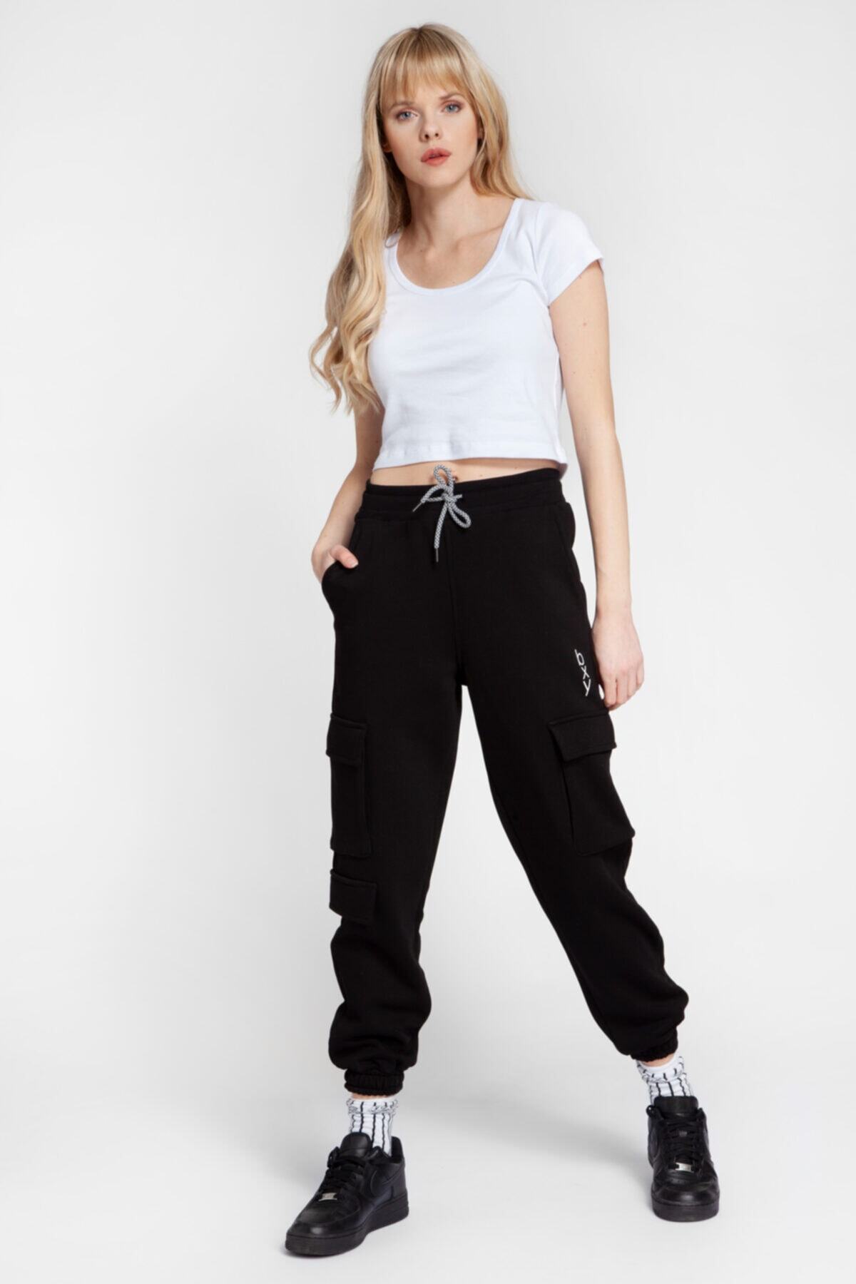 Calista - Black Trousers with Cargo Pocket 160444-1
