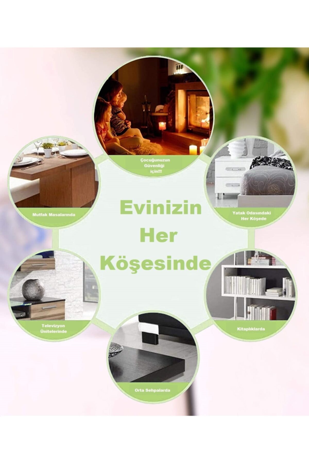 3N1G Çocuk Emniyeti Silikon Köşe Koruyucu 12'li fotoğrafı 4 (önizleme)