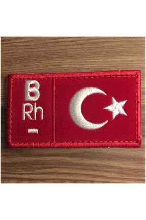 B Rh(-) Türk Bayraklı Kan Grubu Peç Patch Arma Logo Kot Yama B RH(-) TÜRK BAYRAK