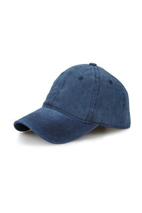 Unisex Lacivert Şapka eskitme-laci