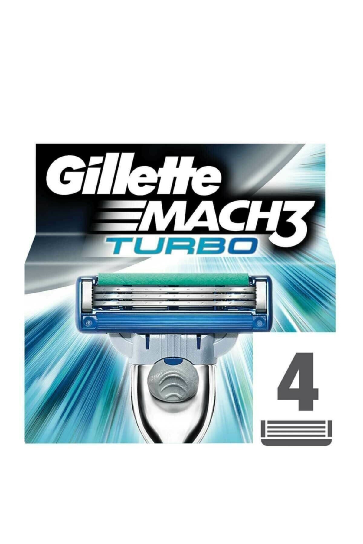 Gillette Mach3 Turbo Yedek Tıraş Bıçağı 4 Adet