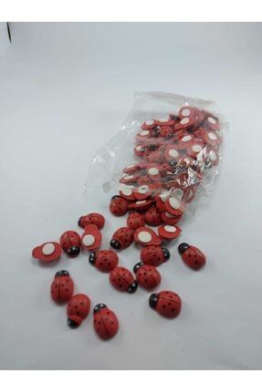 Orta Boy 100 Adet Yapışkanlı Kırmızı Minik Uğur Böceği 1.20*1.70cm nn109