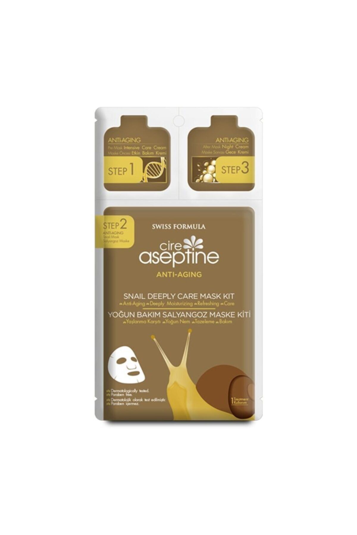 cire aseptine 3 steps anti aging yogun bakim salyangoz maske kiti fiyati yorumlari trendyol