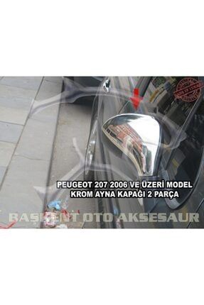 Peugeot 207 Krom Ayna Kapağı 2 Parça 2006 Üzeri Paslanmaz Çelik BASKNT1000001621