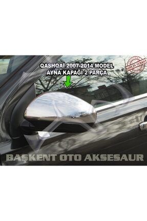 Nissan Qashqai Krom Ayna Kapağı 2 Parça 2007-2014 Paslanmaz Çelik BASKNT1000001632