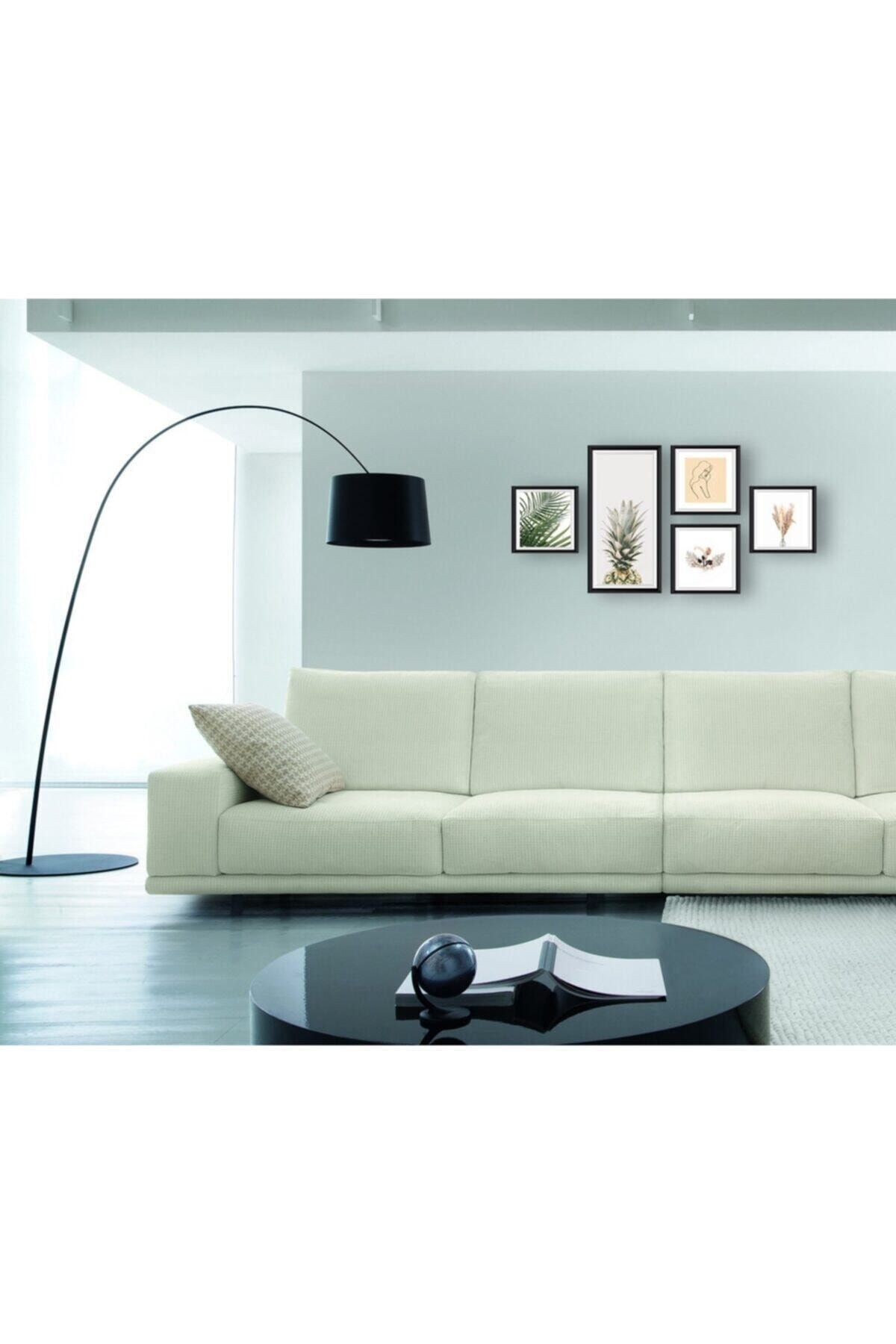 Retro Dekoratif Çerçeve Görünümlü 5'li Mdf Tablo