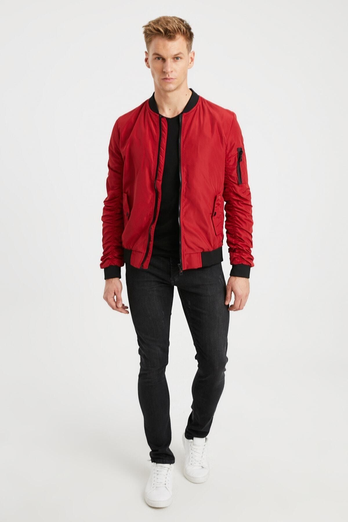 Dynamo Winter Jacket - Red - Bomber jackets - Trendyol