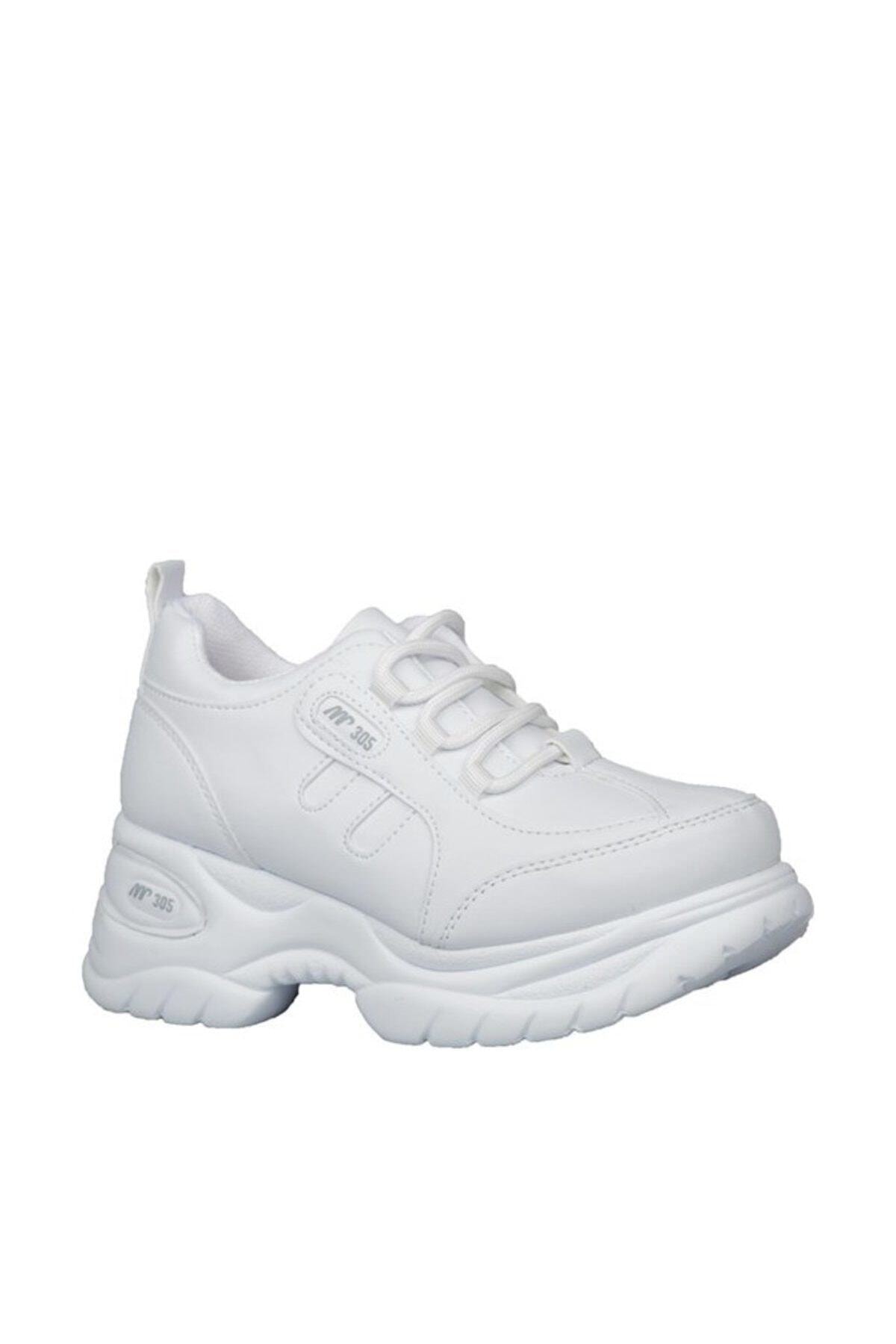 212-305 Casual Beyaz Kadın Dolgu Topuk Sneakers 2
