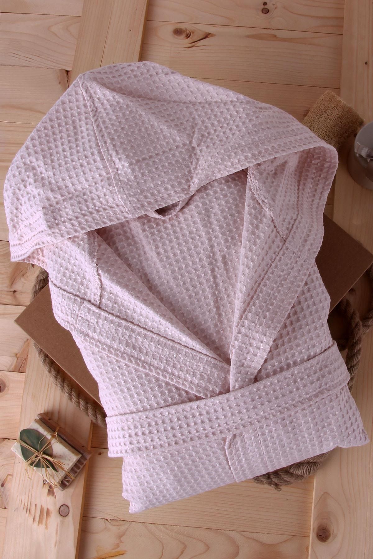 حوله تنپوش (روبدوشامبر) صورتی مردانه و زنانه 100 ٪ پنبه کاپوت Pike Bathrobe Baveno