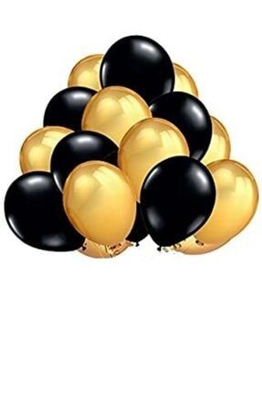 20 Adet Metalik Siyah Gold Balon SİYAHGOLD