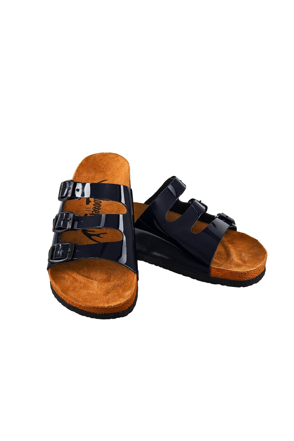 Moosefield-Γυναικείες παντόφλες από γνήσιο δέρμα Navy Blue 1