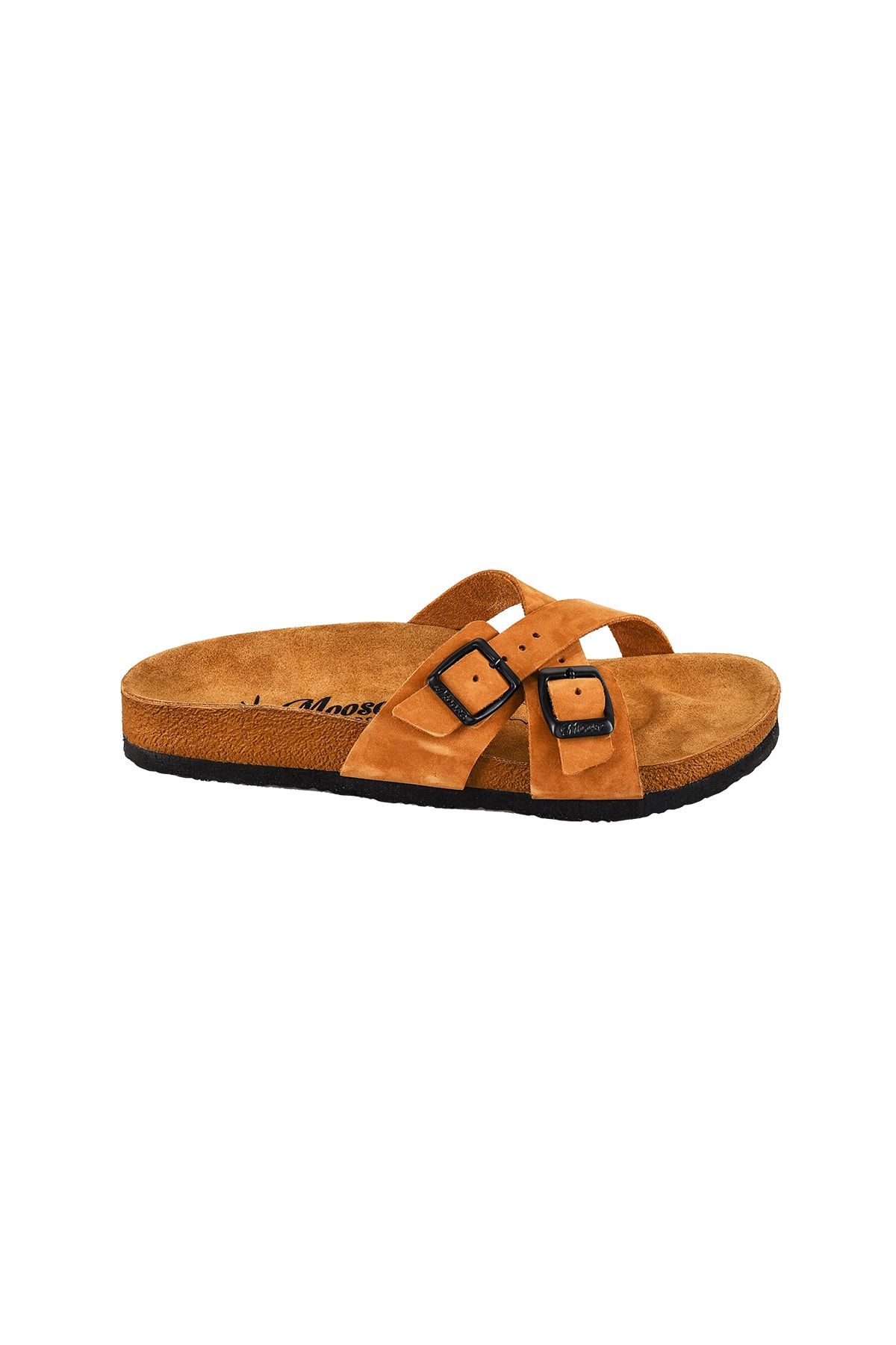 Moosefield-Genuine Leather Brown Women's Slippers 3