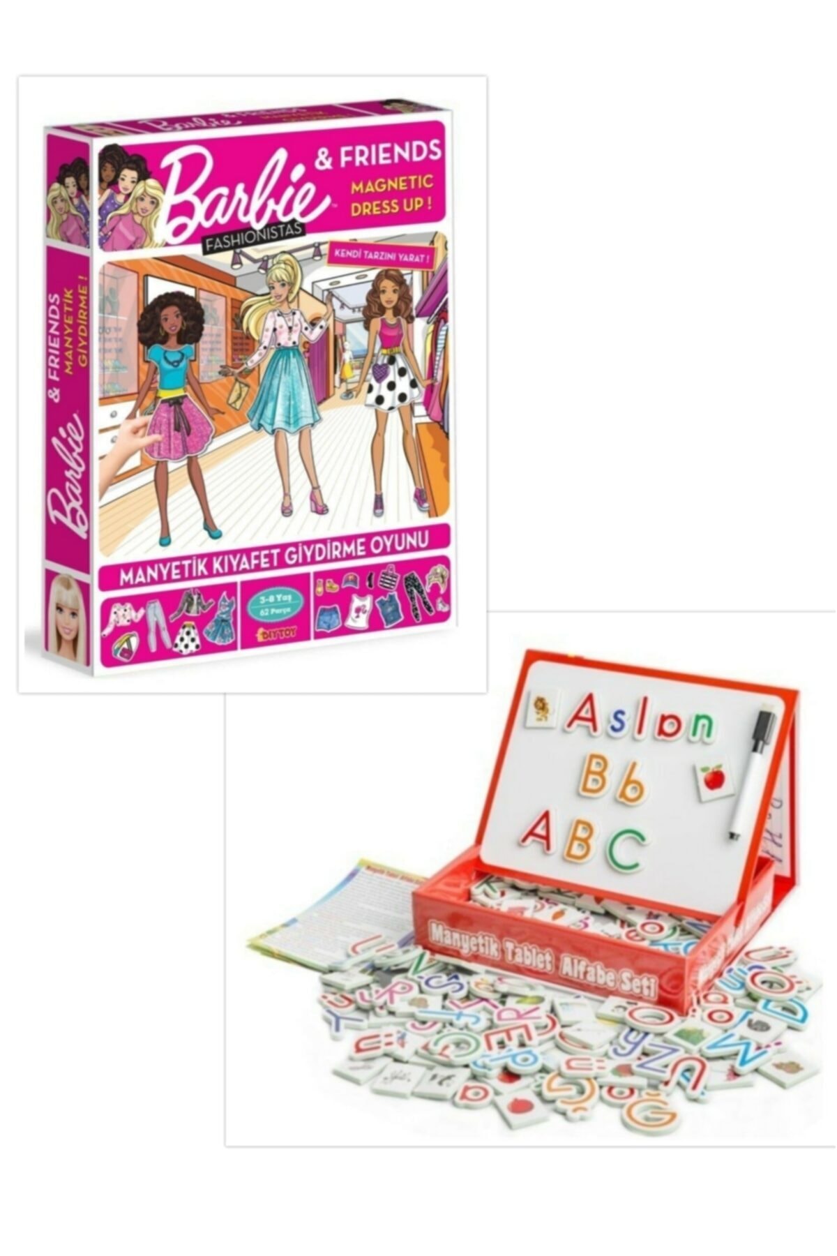 Diytoy Dıy Toy Barbie Fashionistas Manyetik Kıyafet Giydirme + Eğitici Tablet