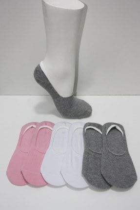 Kadın 6 Çift Topukta Silikon Babet Basic Çorabı PM221