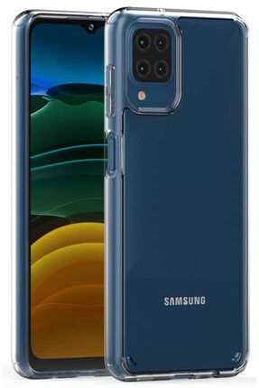 Samsung Galaxy A12 - M12 Uyumlu Kılıf Sert Şeffaf Köşe Korumalı Hibrit Kapak mornw_53586