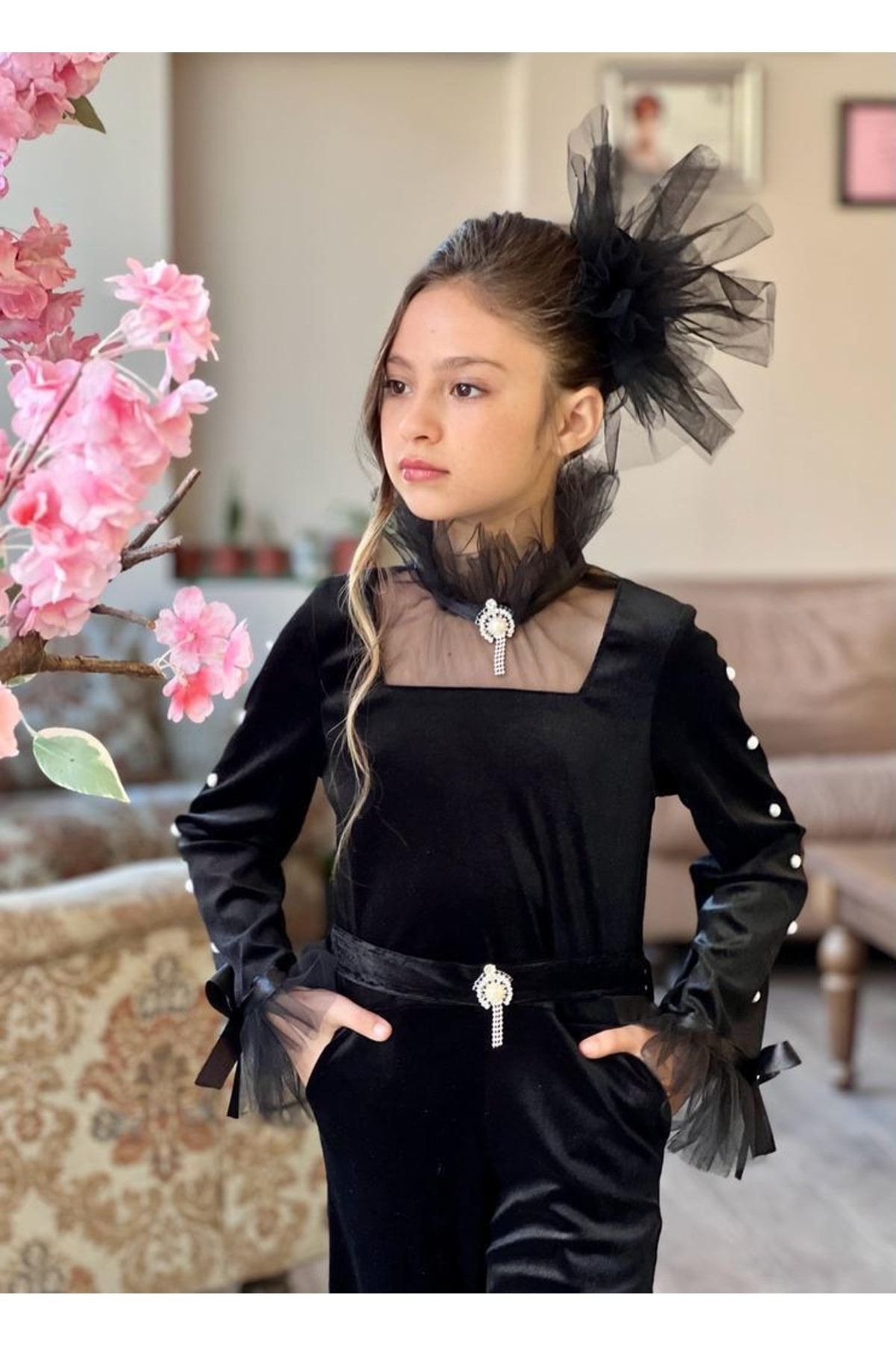 Kids cheap velvet jumpsuit