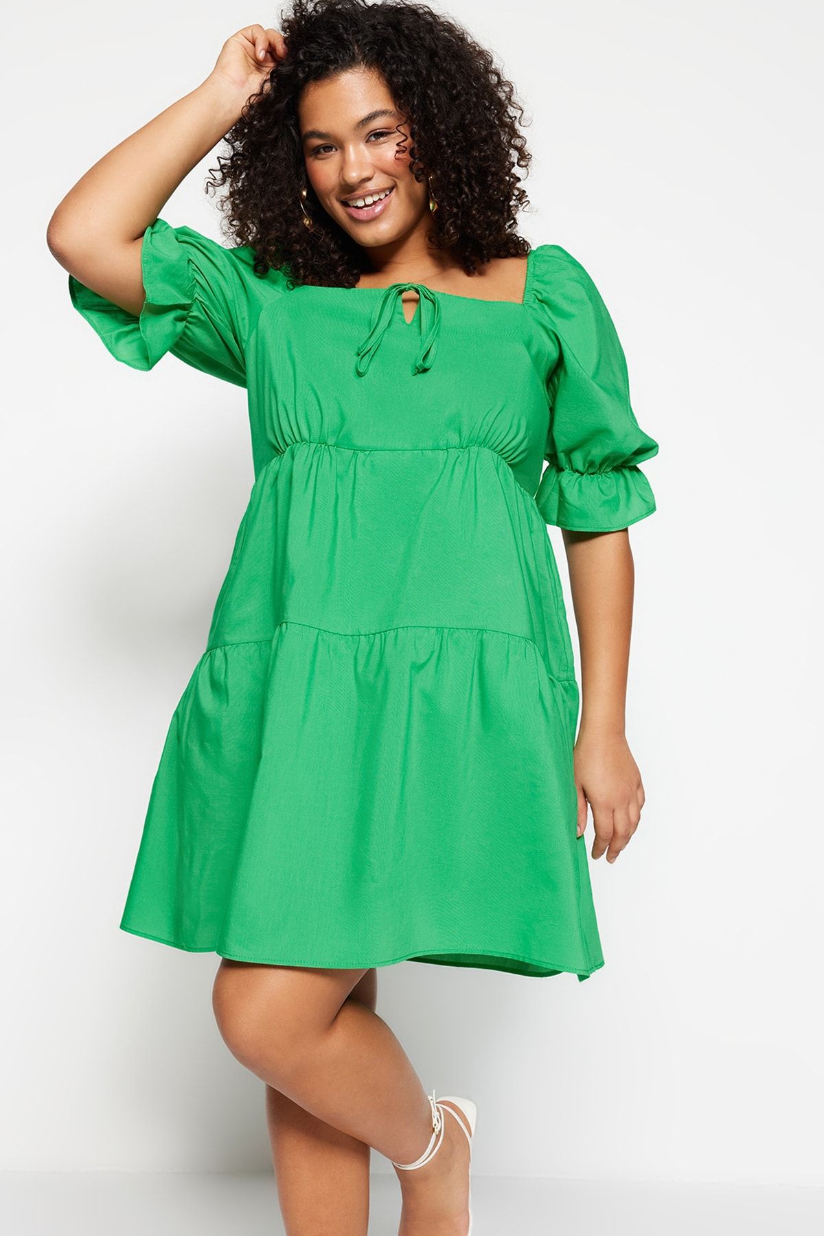 Green skater sales dress plus size