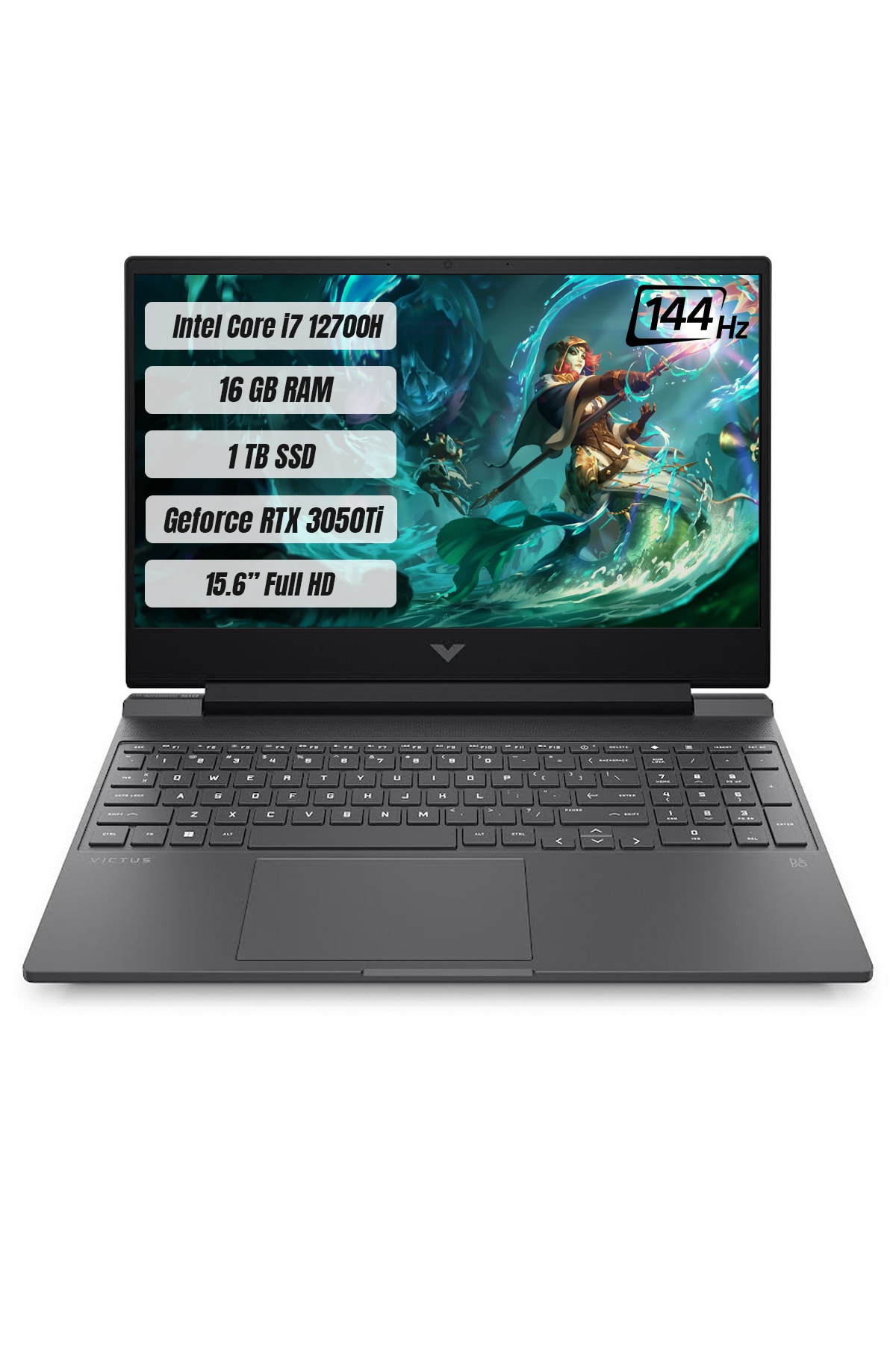 HP Victus Gaming Laptop Intel I7 12700h 16gb 1tb Ssd Rtx3050ti Dos 15.6 Fhd 144 Hz Notebook 6z5x7ea