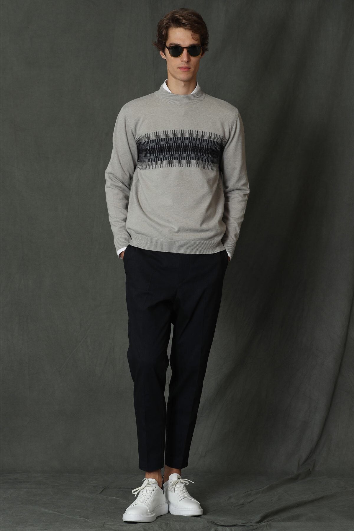 Lufian Zodya Spor Erkek Chino Pantolon Tailored Fit Lacivert 90258 AN9291