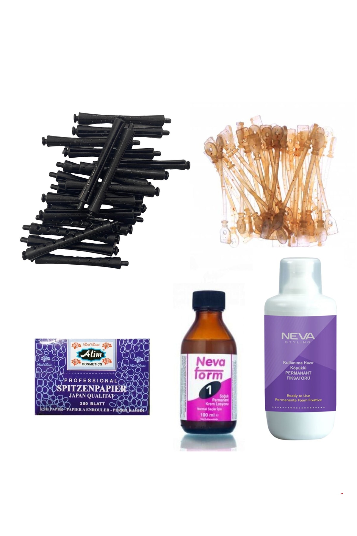 Perma Bigudi Full Set No: 1 (40 Bigudi 40 Lastik Perma Kağıdı Perma Ilacı + Sabitleyici Fiksatör) — TYC00632648992 — تصویر 3 از 6