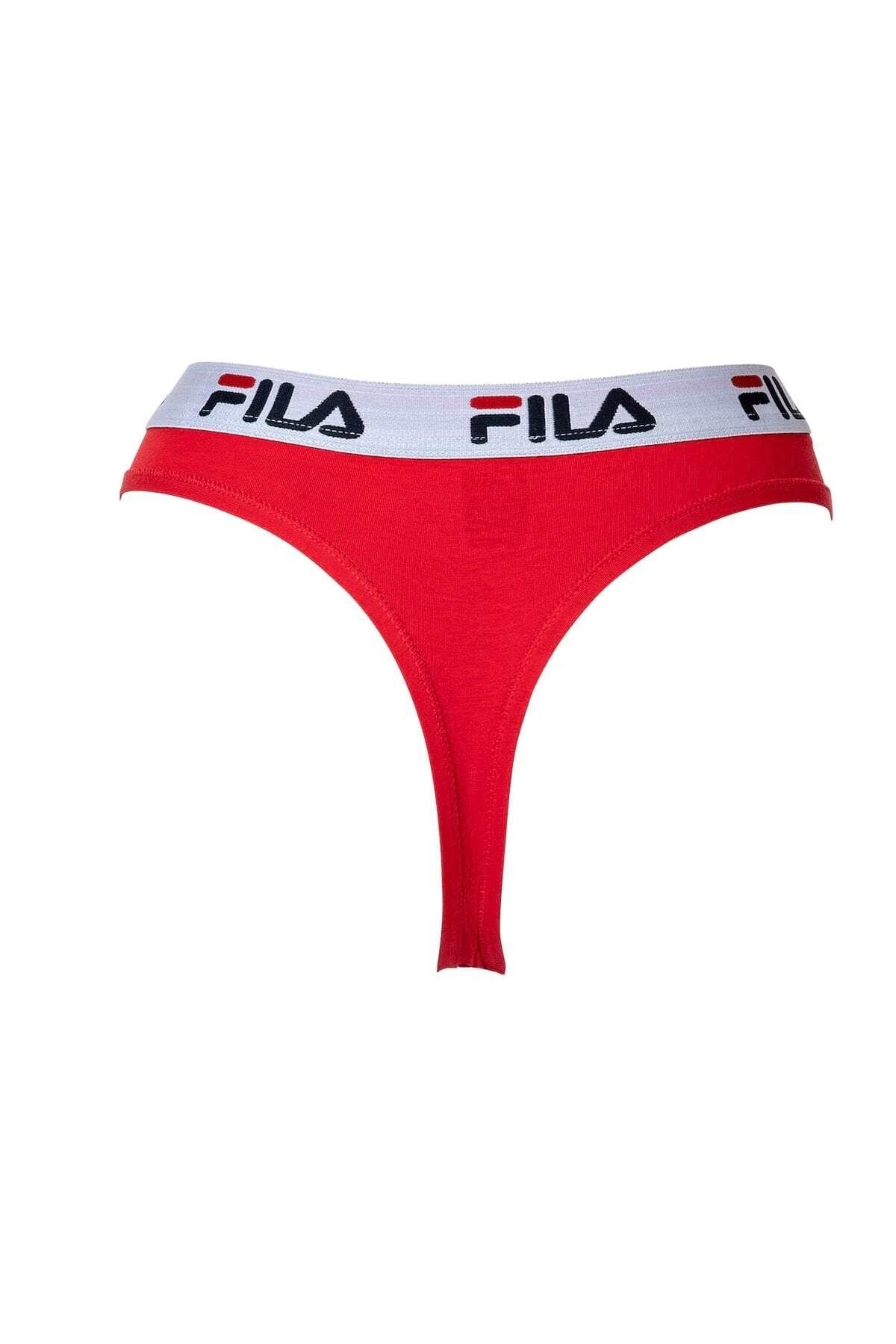 FILA-Damen String - Normal Bel, breiter Logo-Bund, Baumwolle, einfarbig 2