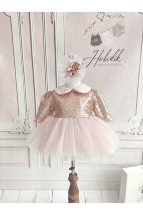 Bebek Çocuk Payet Detaylı Kabarık Elbise HB-PCE